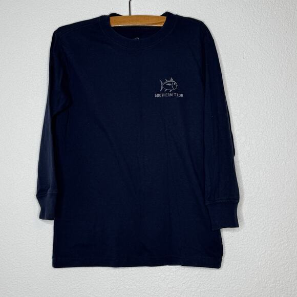 Southern Tide Boys Fair Isle SkipJack Long Sleeve Tee Size Small Blue Christmas - Picture 2 of 3